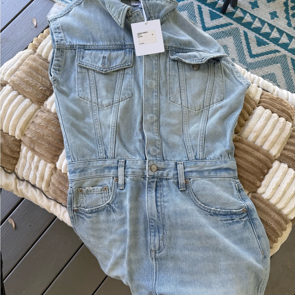 Pistola Light Blue Denim Romper